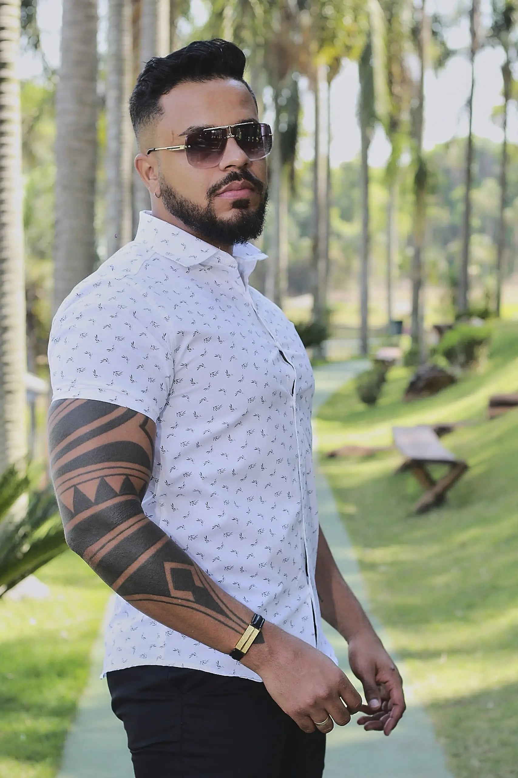 Camisa Slim fit Siena Uomo Cinza